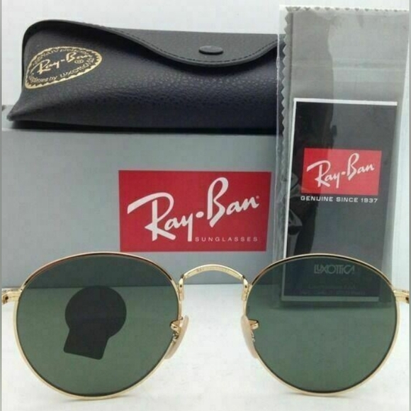 LIKE NEW RayBan Round Metal RB3447 Green G15 Lens Ray ban Sunglasses - Picture 7 of 16